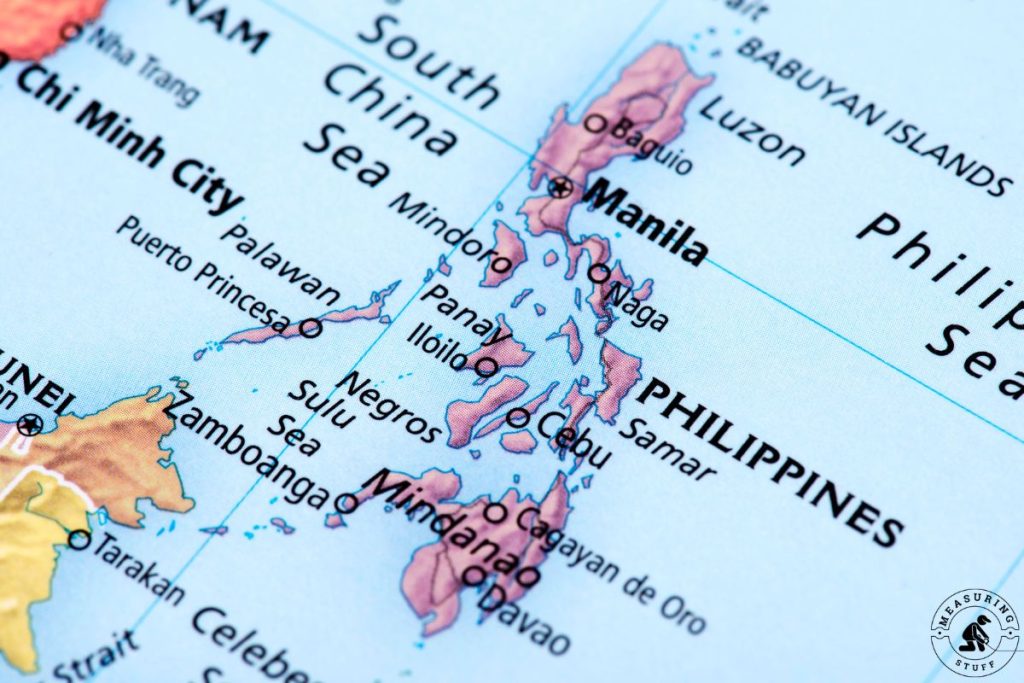Philippines on a map