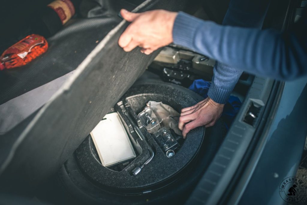 spare tire in trunk