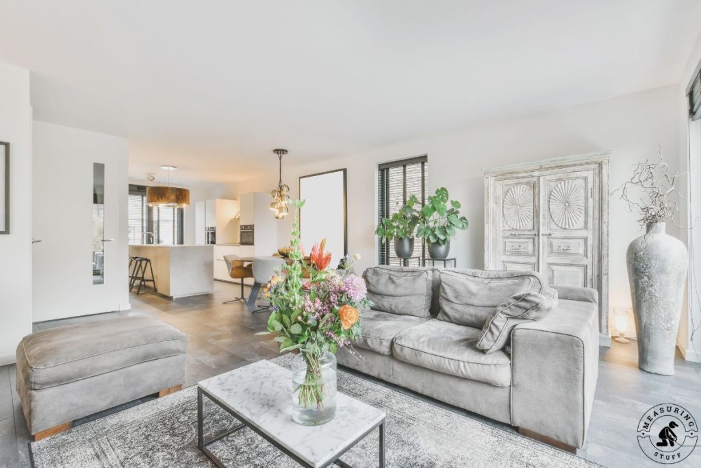 bright decorated living room