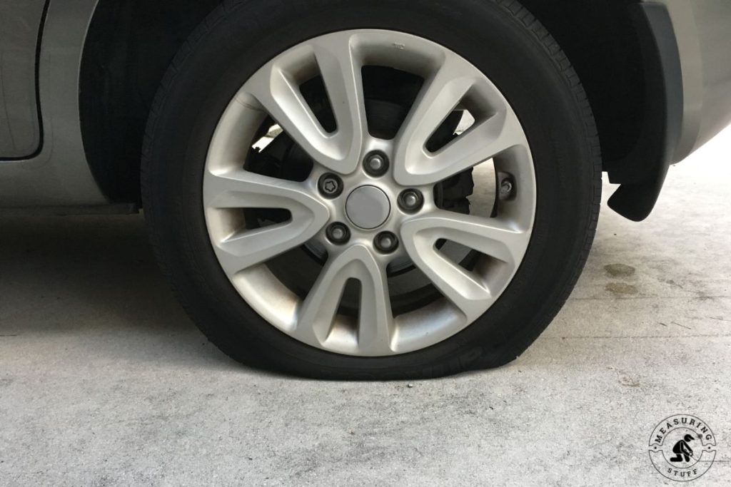 car tire with low pressure
