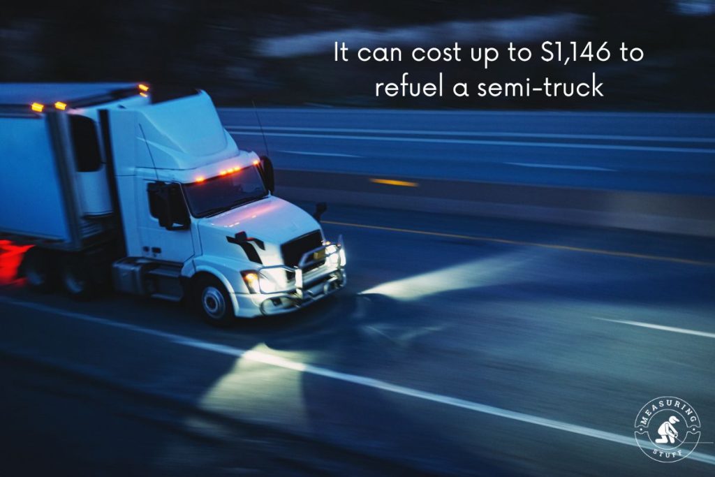 semi truck on the highway at night