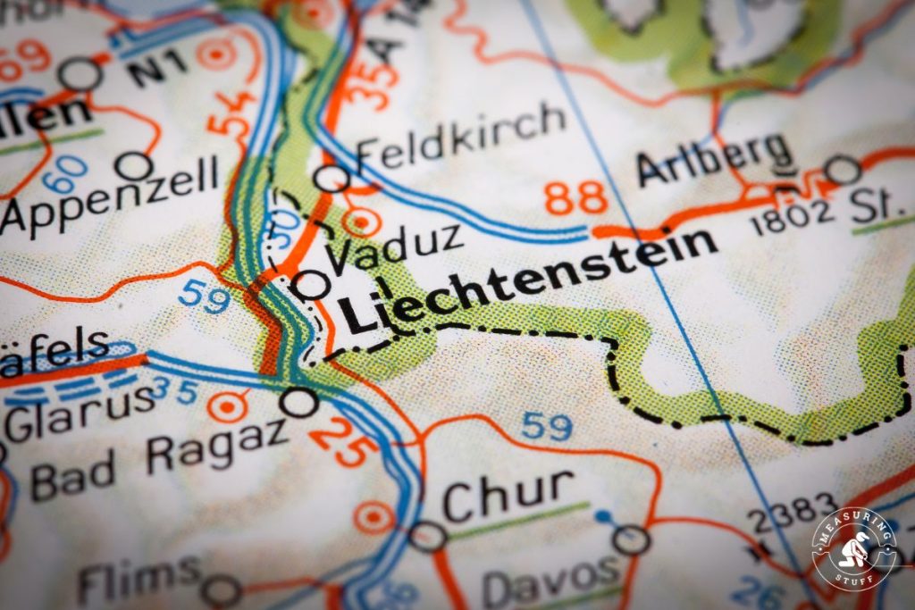 Liechtenstein on a map