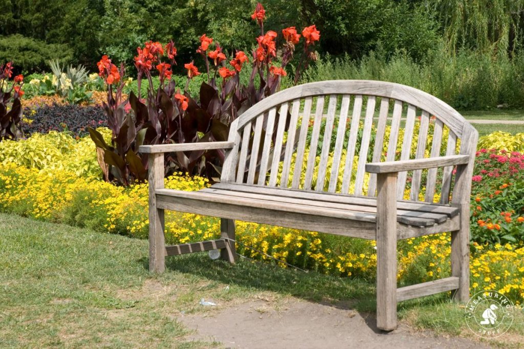 wooden park bench
