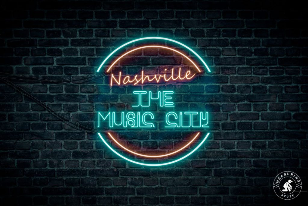 Nashville the music city neon sign
