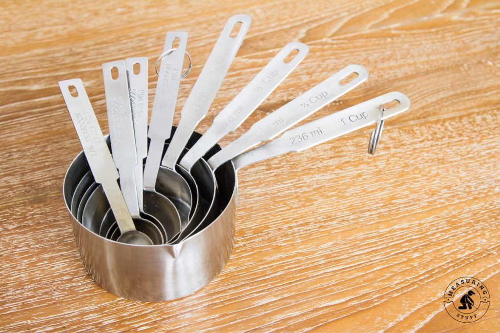 various dry measuring cups together