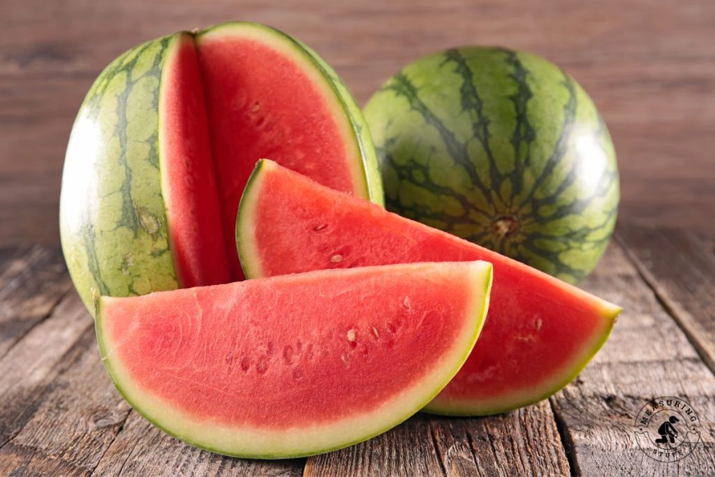 pair of cut watermelons