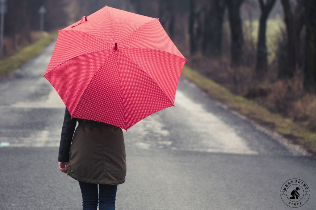 woman walking under an umbrella