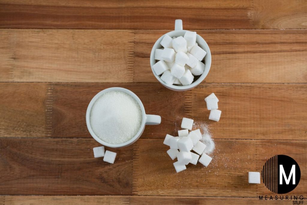 sugar cubes in a mug