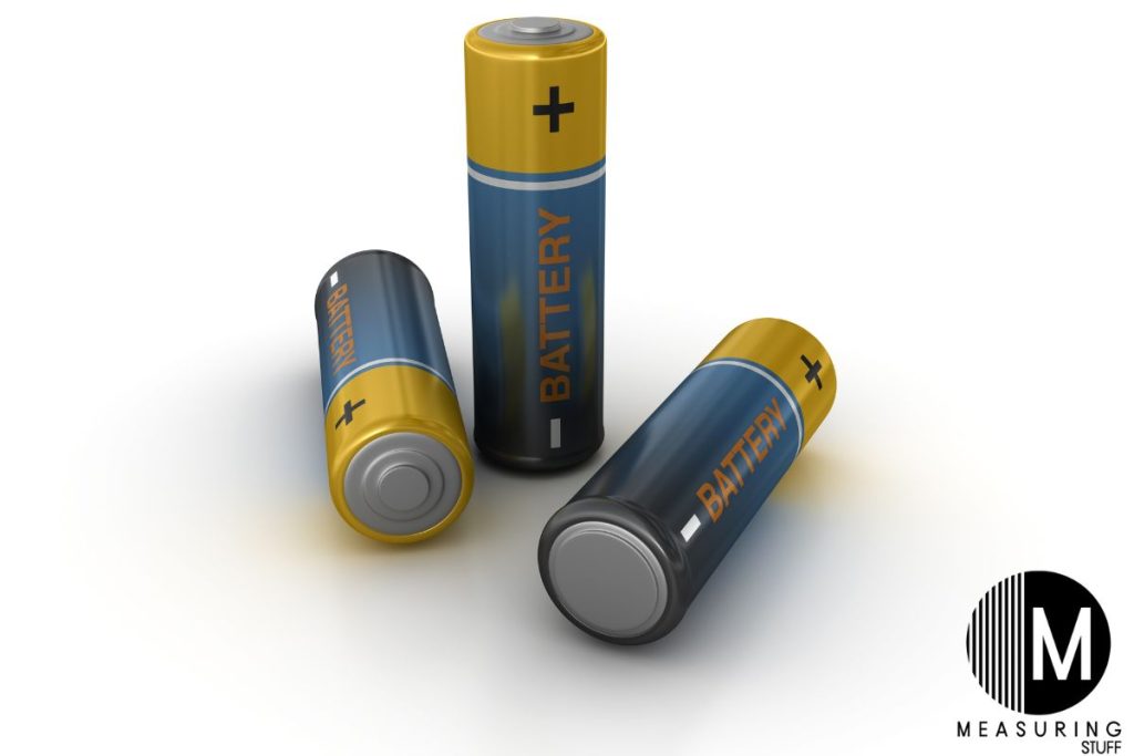trio of aa batteries