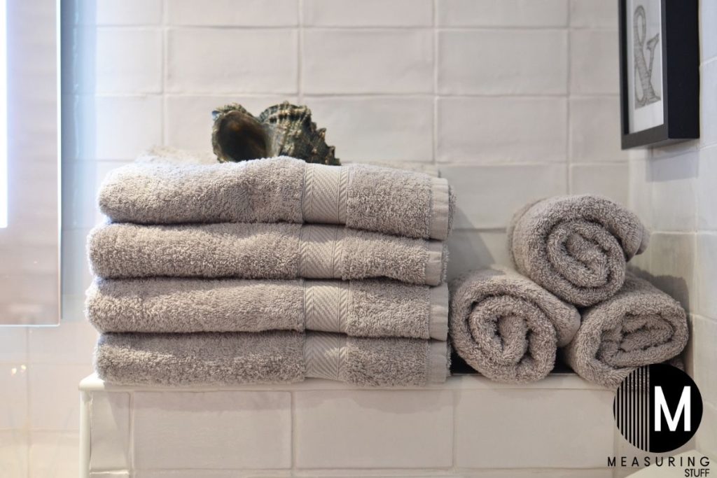 folded towels on shelf