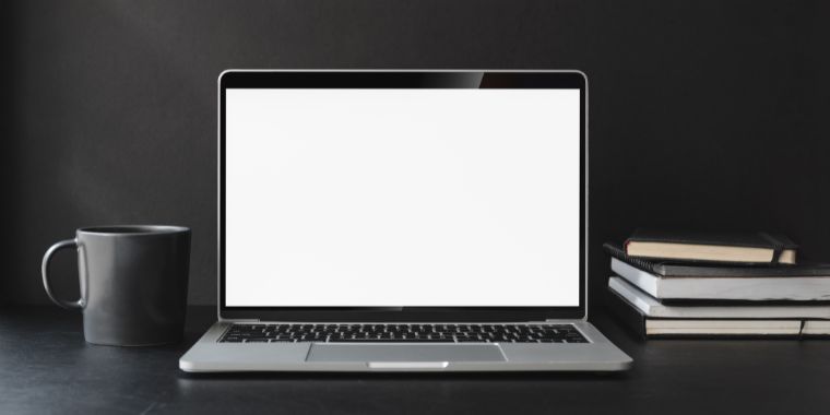 open laptop on a desk