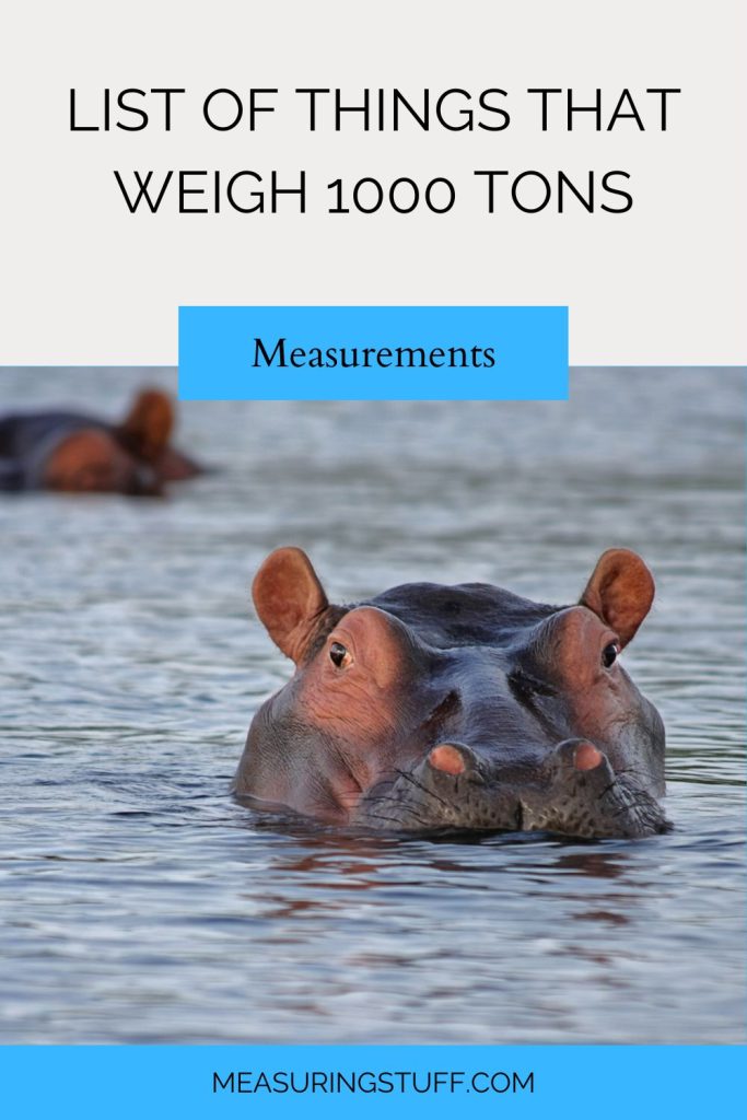 List Of Things That Weigh 1000 Tons