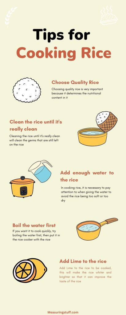 tips for cooking rice infographic