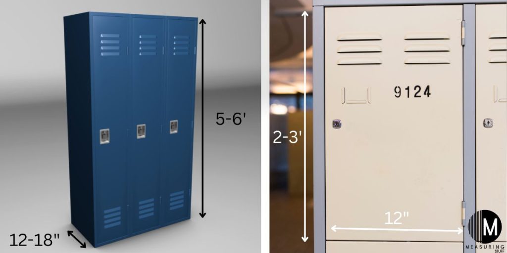 school locker dimensions