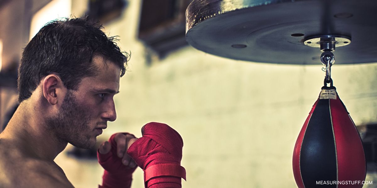 man punching a speed bag