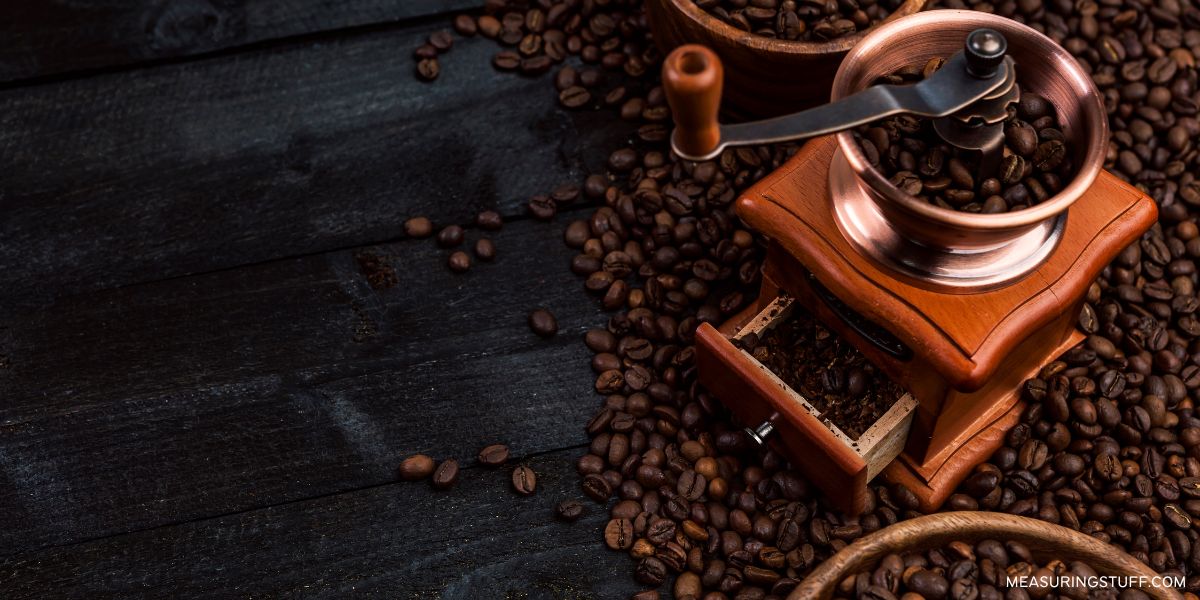 coffee beans in a grinder
