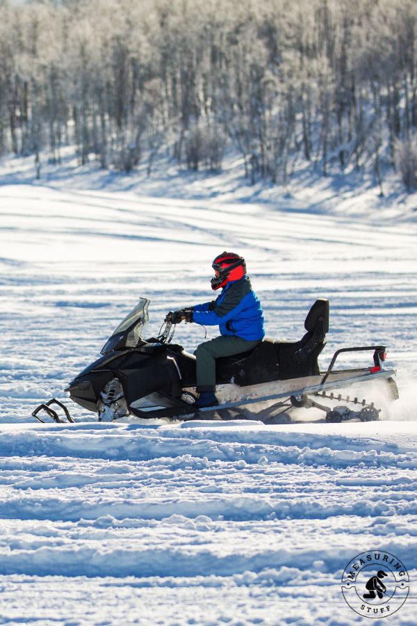man on a snowmobile