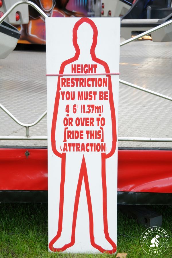 height restriction for rides sign