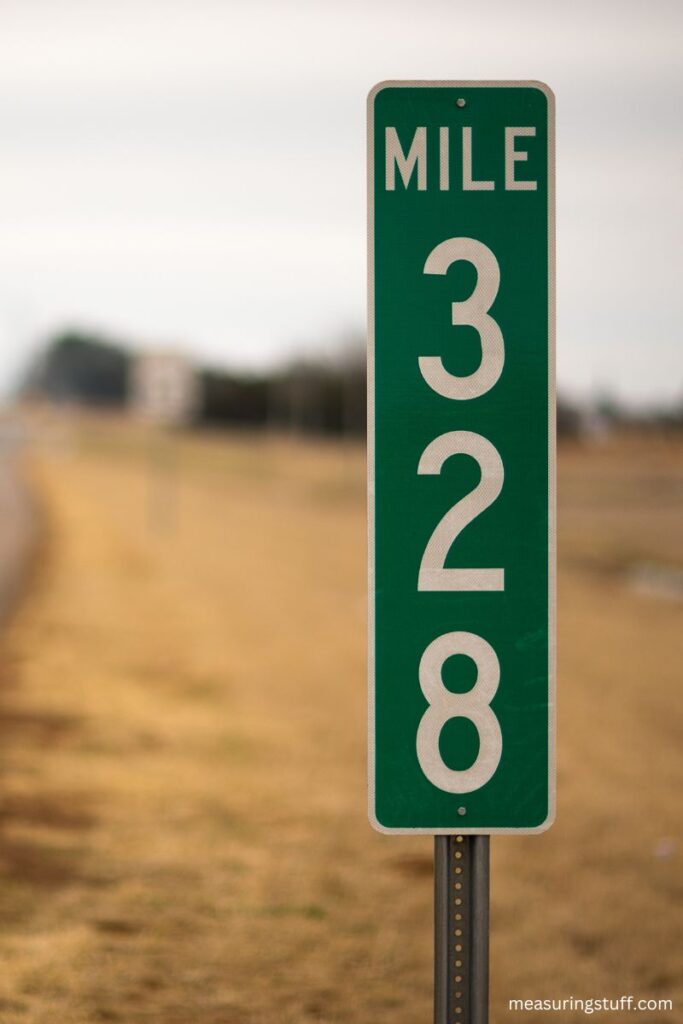 mile 328 road sign