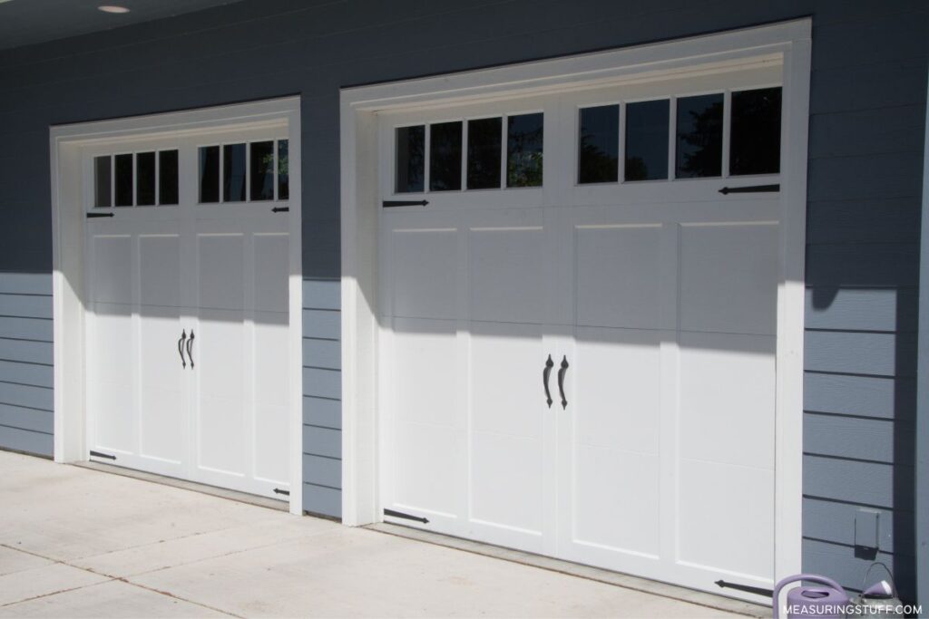 pair of garage doors from outside