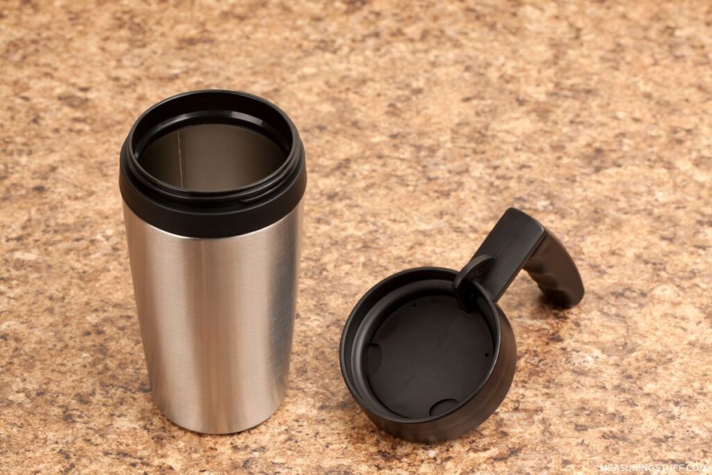 travel mug with cap off