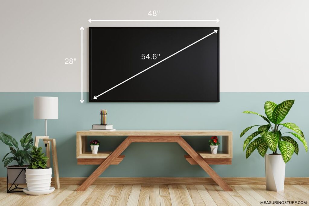 55 inch tv dimensions