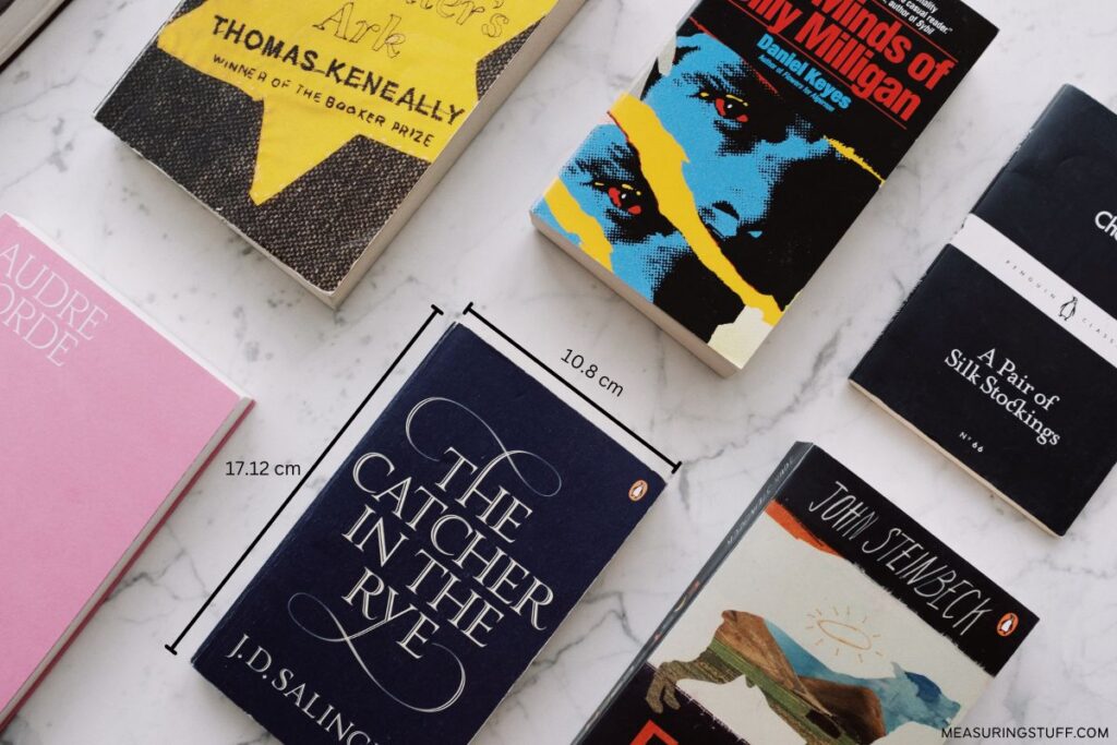 paperback books on a table