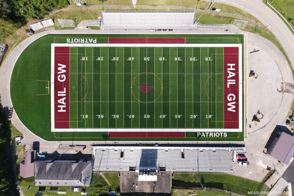 overhead view football field