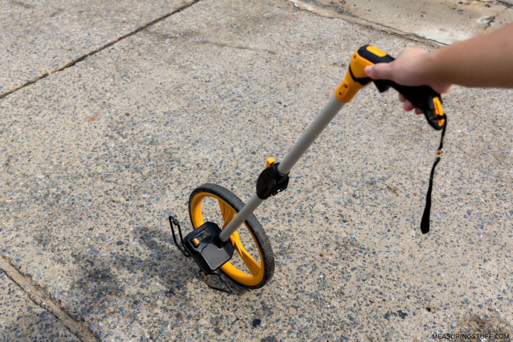 using a measuring wheel on concrete