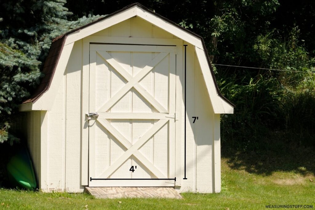 outdoor wood shed for golf carts with 4 x 7 door