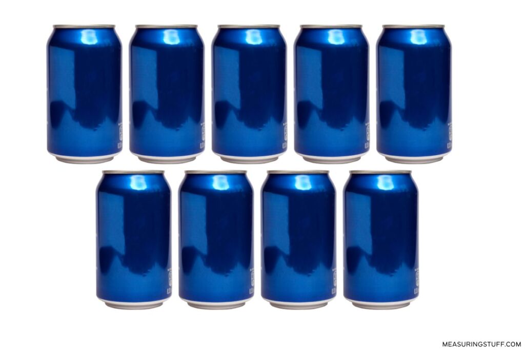 9 cans of soda