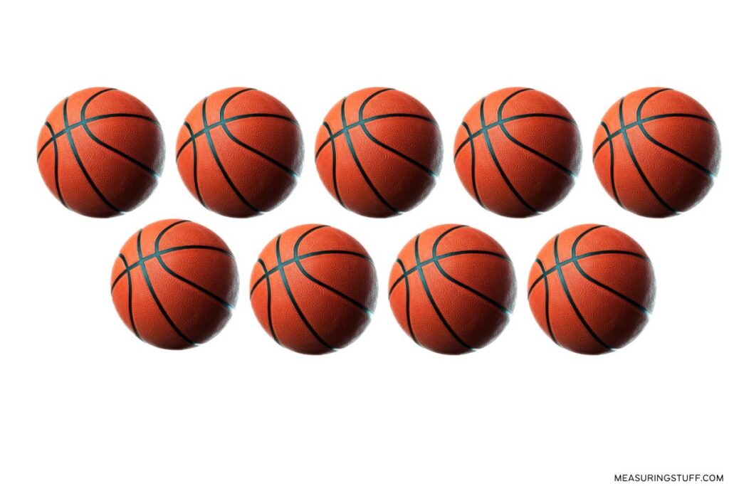 nine basketballs