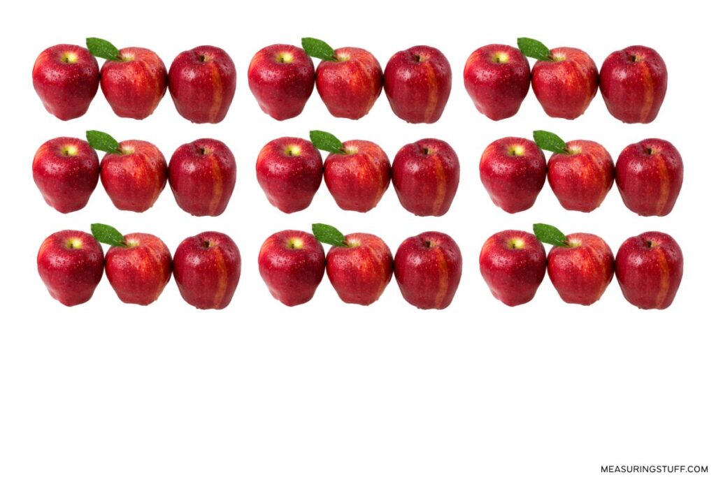 27 medium sized red apples