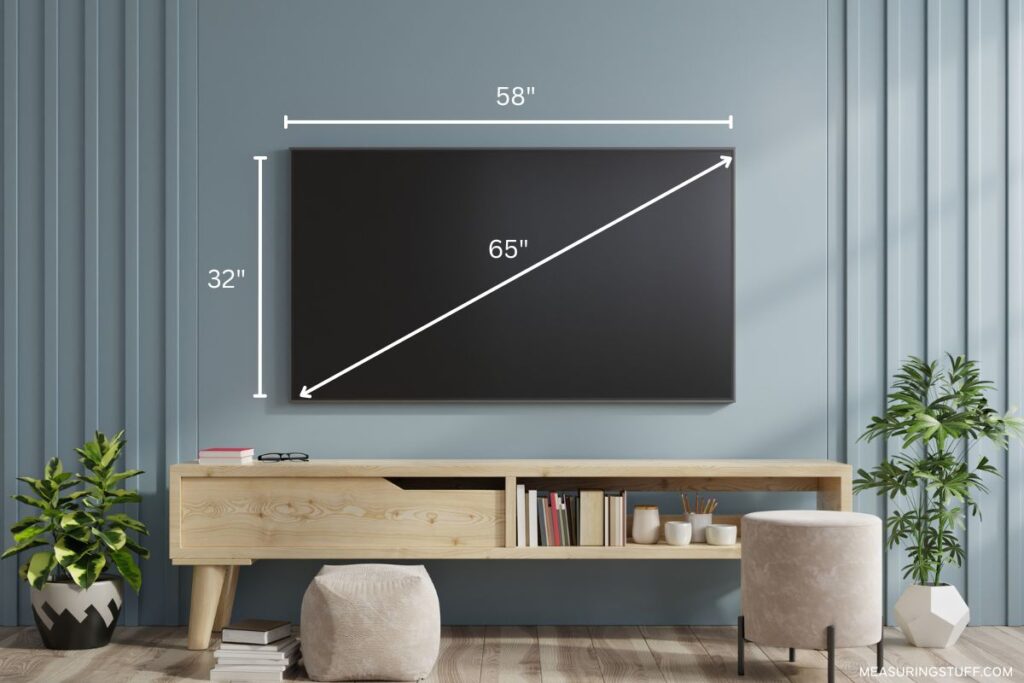 65 inch tv dimensions