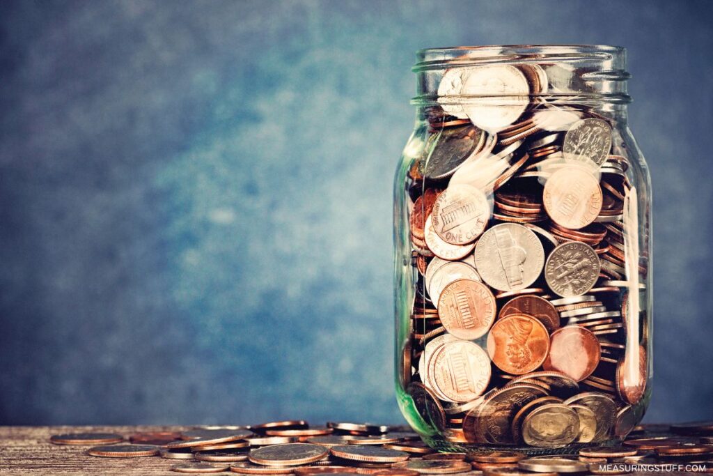 jar full of mixed coins
