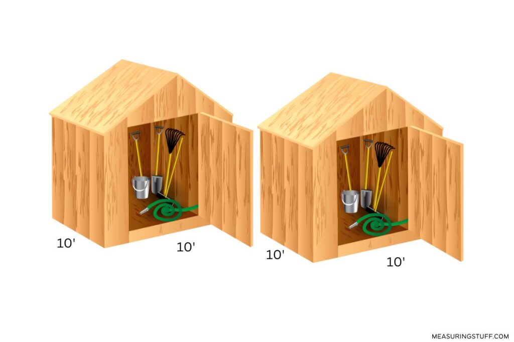 pair of 10x10 outdoor wooden sheds