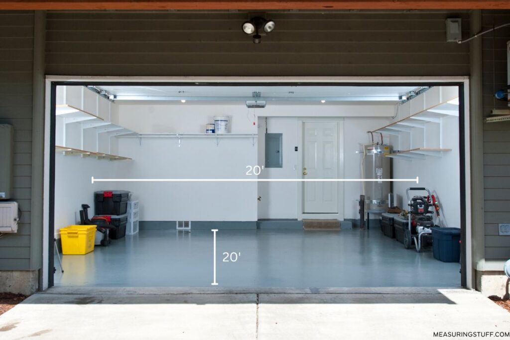 double car garage that equals 400 square feet