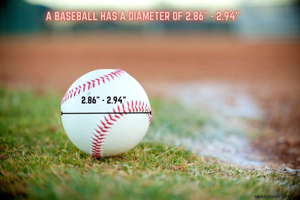 baseball with diameter measurments