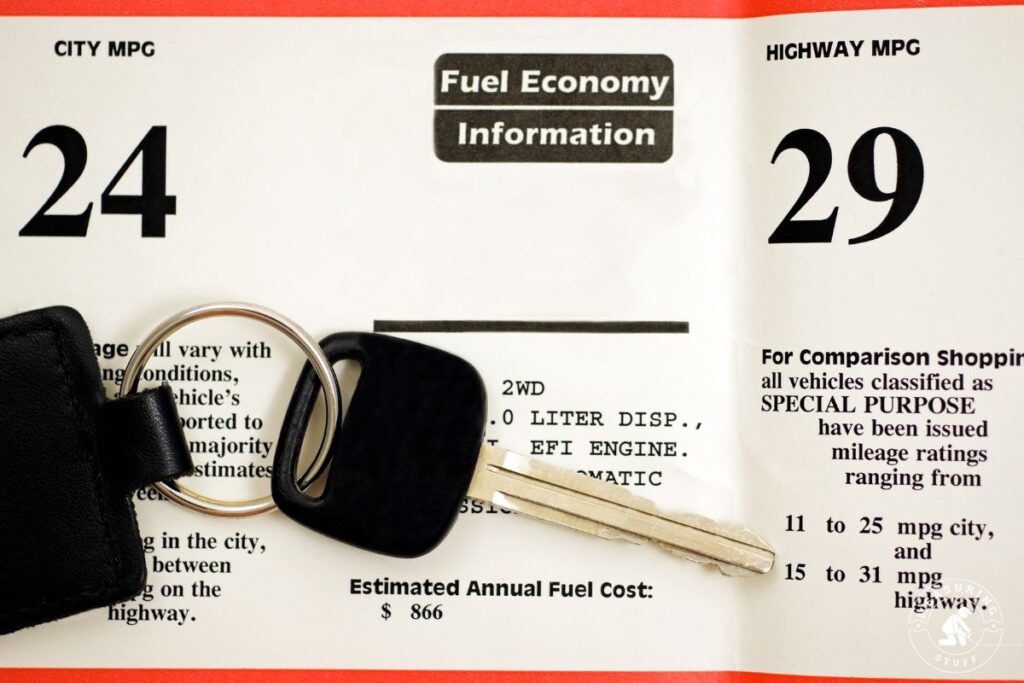 car fuel economy rating information sheet