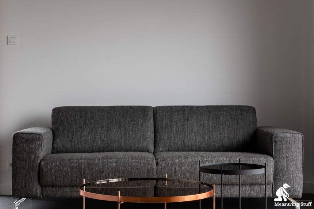 sofa with round coffee tables