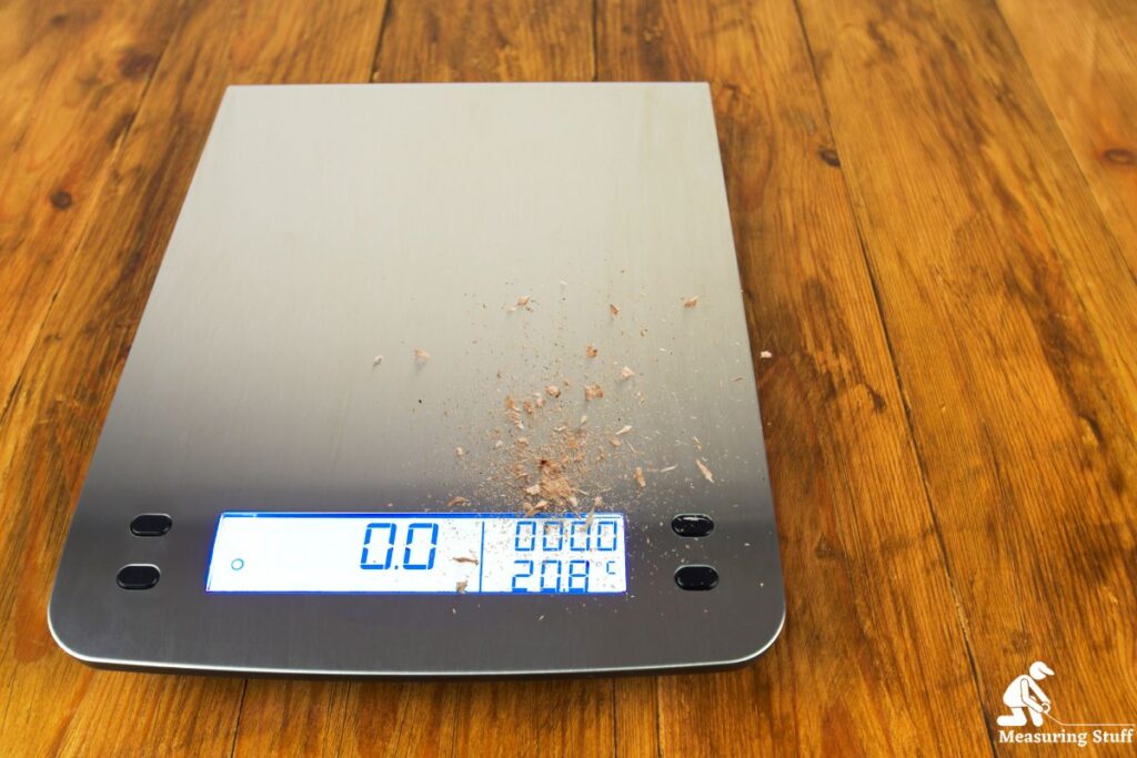dust on a digital scale